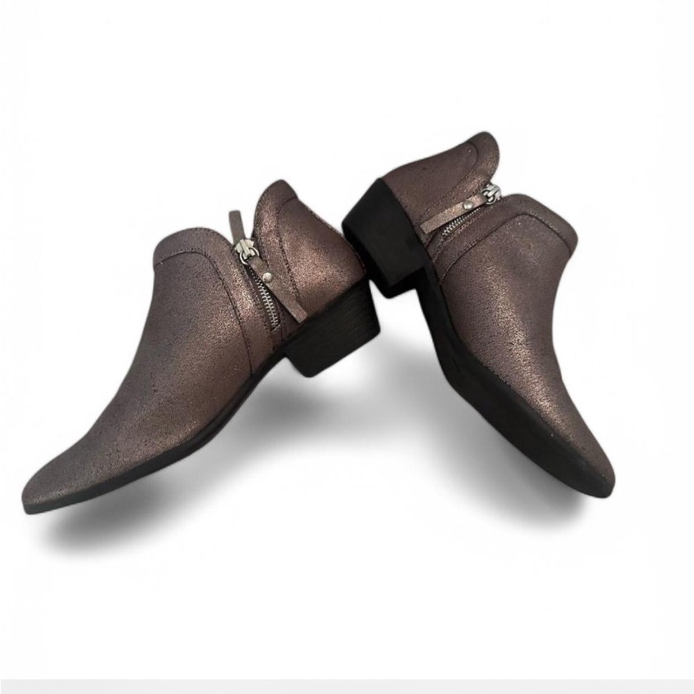 Justfab Metallic Silver Pewter Ankle Boots, Women’s Size 8.5